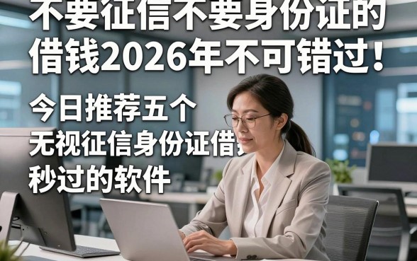 不要征信不要身份证的借钱2026年不可错过！今日推荐五个无视征信身份证借钱秒过的软件