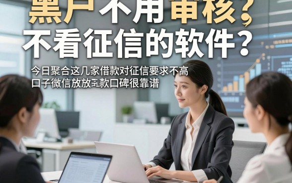 黑户不用审核不看征信的软件，今日聚合这几家借款对征信要求不高的口子微信放款口碑很靠谱