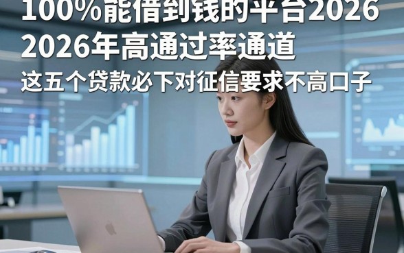 100%能借到钱的平台2026，2026年高通过率通道这五个贷款必下对征信要求不高口子