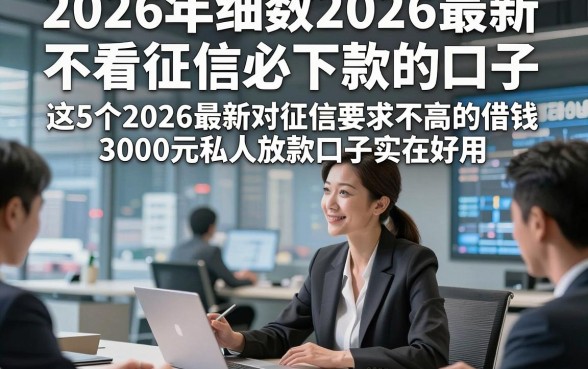 2026年细数2026最新不看征信必下款的口子，这5个2026最新对征信要求不高的借钱3000元私人放款口子实在好用