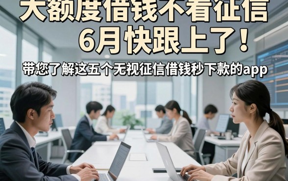 大额度借钱不看征信6月快跟上了！带您了解这五个无视征信借钱秒下款的app