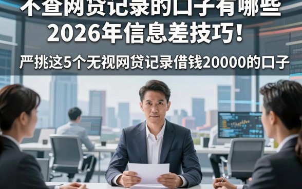 不查网贷记录的口子有哪些2026年信息差技巧！严挑这5个无视网贷记录借钱20000的口子