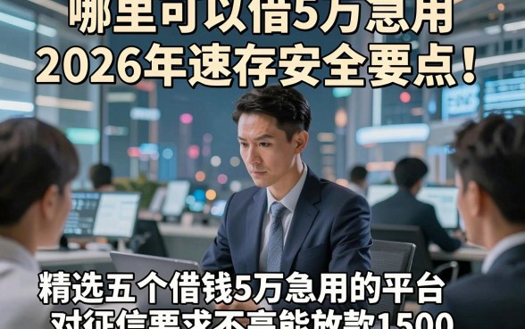 哪里可以借5万急用2026年速存安全要点！顺便精选五个借钱5万急用的平台对征信要求不高能放款1500