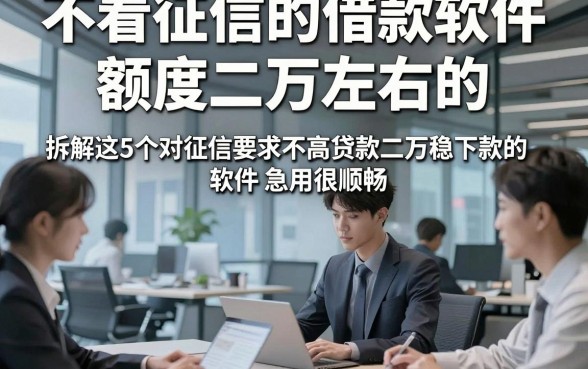 不看征信的借款软件 额度二万左右的，拆解这5个对征信要求不高贷款二万稳下款的软件急用很顺畅