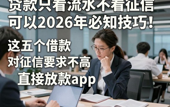贷款只看流水不看征信可以2026年必知技巧！评析这五个借款对征信要求不高直接放款app