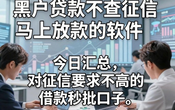 黑户贷款不查征信马上放款的软件，今日汇总五个对征信要求不高的借款秒批口子