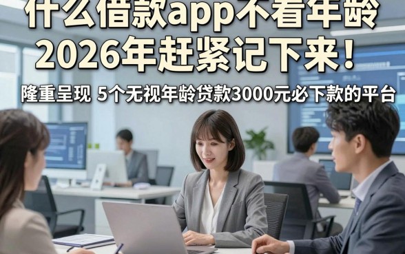 什么借款app不看年龄2026年赶紧记下来！隆重呈现5个无视年龄贷款3000元必下款的平台