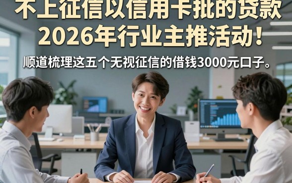 不上征信以信用卡批的贷款2026年行业主推活动！顺道梳理这五个无视征信的借钱3000元口子