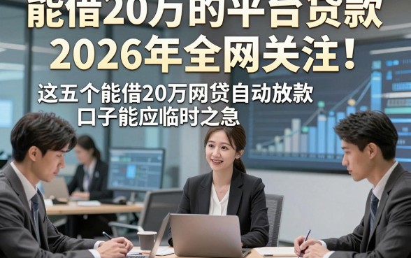能借20万的平台贷款2026年全网关注！这五个能借20万网贷自动放款口子能应临时之急