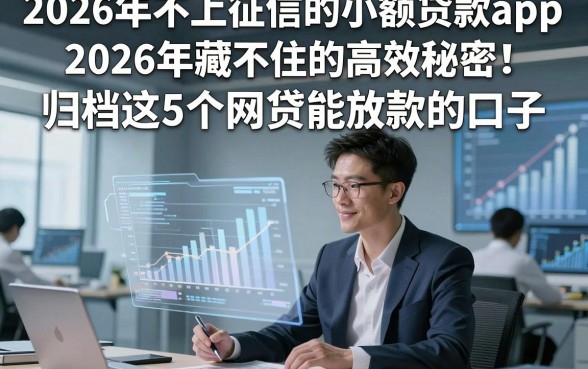 2026年不上征信的小额贷款app2026年藏不住的高效秘密！归档这5个网贷能放款的口子