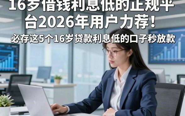 16岁借钱利息低的正规平台2026年用户力荐！必存这5个16岁贷款利息低的口子秒放款