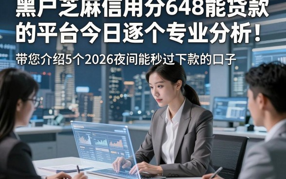 黑户芝麻信用分648能贷款的平台今日逐个专业分析！带您介绍5个2026夜间能秒过下款的口子