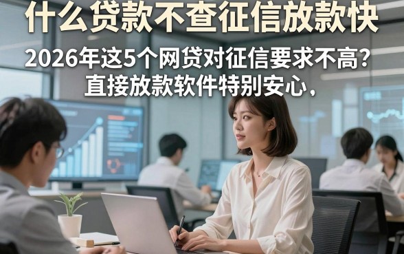 什么贷款不查征信放款快，2026年这5个网贷对征信要求不高直接放款软件特别安心
