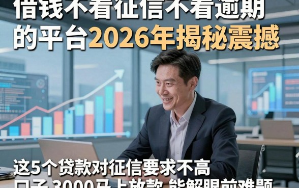 借钱不看征信不看逾期的平台2026年揭秘震撼，这5个贷款对征信要求不高口子3000马上放款能解眼前难题