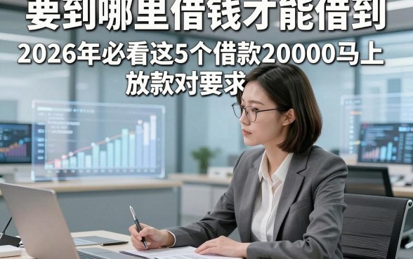 要到哪里借钱才能借到，2026年必看这5个借款20000马上放款对要求不高软件