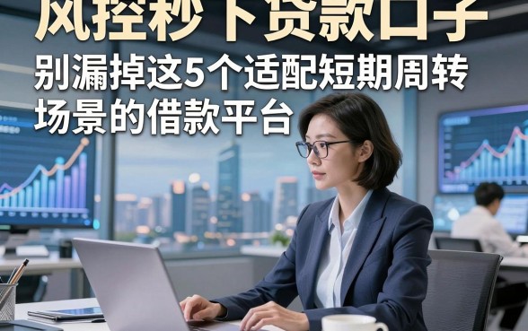 风控秒下贷款口子，别漏掉这5个适配短期周转场景的借款平台