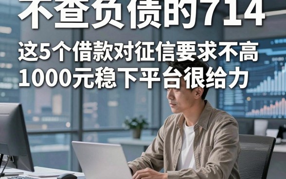 不查负债的714，这5个借款对征信要求不高1000元稳下平台很给力