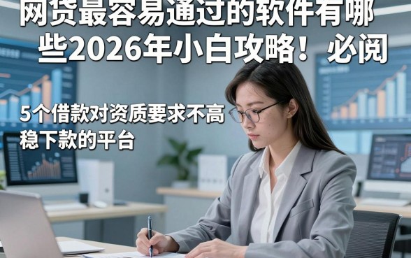网贷最容易通过的软件有哪些2026年小白攻略！必阅​5个借款对资质要求不高稳下款的平台