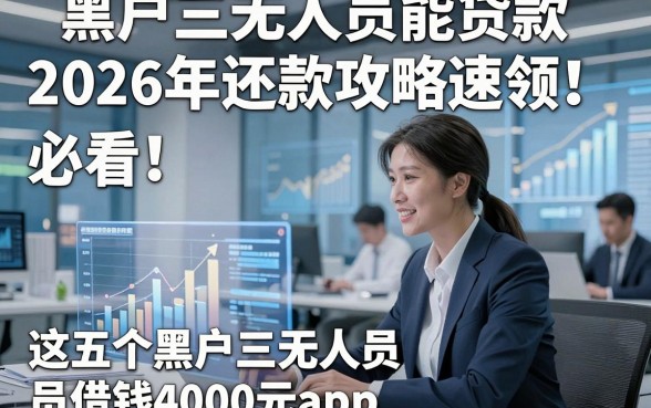 黑户三无人员能贷款2026年还款攻略速领！必看​这五个黑户三无人员借钱4000元app