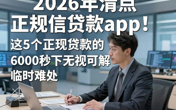 2026年清点​正规信贷款app！这5个正规贷款的app6000秒下无视可解临时难处