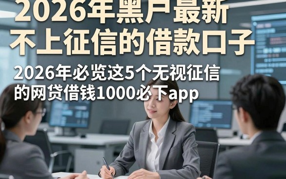 2026年黑户最新不上征信的借款口子，2026年必览这5个无视征信的网贷借钱1000必下app