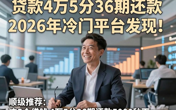 贷款4万5分36期还款2026年冷门平台发现！顺便推荐这5个借钱4万5分36期还款5000秒下app