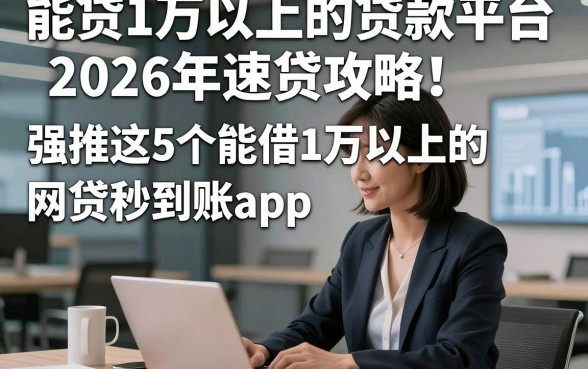 能贷1万以上的贷款平台2026年速贷攻略！强推这5个能借1万以上的网贷秒到账app