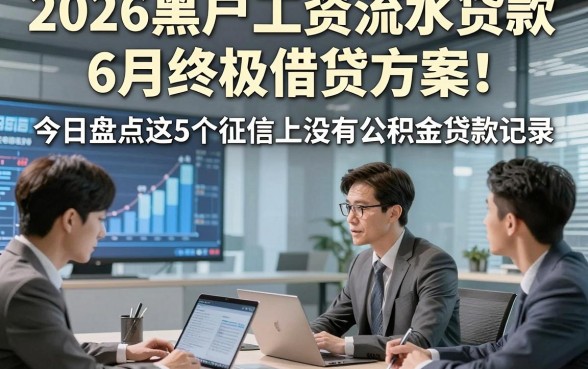 2026黑户工资流水贷款6月终极借贷方案！今日盘点这5个征信上没有公积金贷款记录