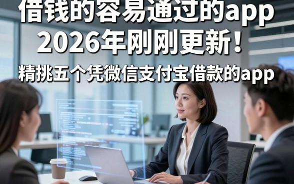 借钱的容易通过的app2026年刚刚更新！精挑五个凭微信支付宝借款的app