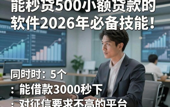 能秒贷500小额贷款的软件2026年必备技能！同时汇集5个能借款3000秒下 对征信要求不高的平台