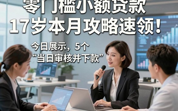 零门槛小额贷款17岁本月攻略速领！今日展示5个当日审核并下款的网贷