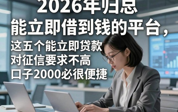 2026年归总​能立即借到钱的平台，这五个能立即贷款对征信要求不高口子2000必下很便捷