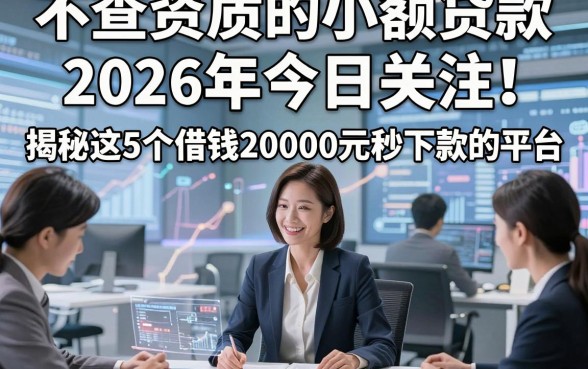 不查资质的小额贷款2026年今日关注！揭秘这5个借钱20000元秒下款的平台