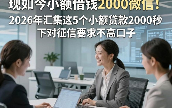 现如今小额借钱2000微信！2026年汇集这5个小额贷款2000秒下对征信要求不高口子