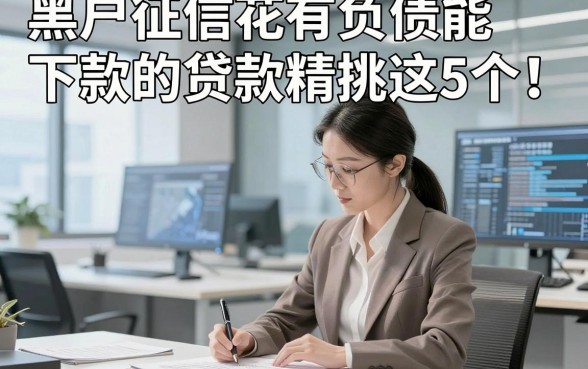 黑户征信花有负债能下款的贷款精挑​这5个！本文为您深入拆解！