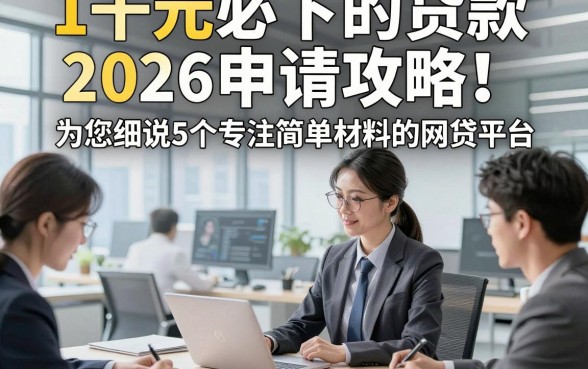 1千元必下的贷款2026申请攻略！为您细说5个专注简单材料的网贷平台