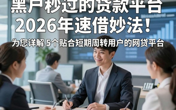 黑户秒过的贷款平台2026年速借妙法！为您详解5个贴合短期周转用户的网贷平台