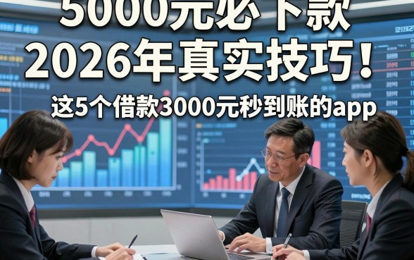5000元必下款2026年真实技巧！详述​这5个借款3000元秒到账的app