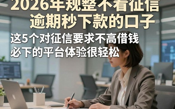 2026年规整不看征信逾期秒下款的口子，这5个对征信要求不高借钱必下的平台体验很轻松