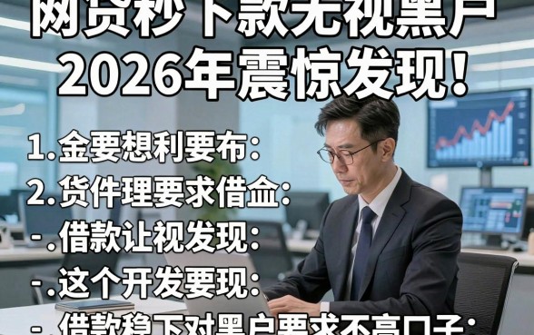 网贷秒下款无视黑户2026年震惊发现！同时罗列这五个借款稳下对黑户要求不高口子