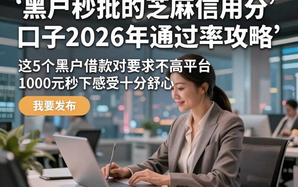 黑户秒批的芝麻信用分口子2026年通过率攻略，这5个黑户借款对要求不高平台1000元秒下感受十分舒心