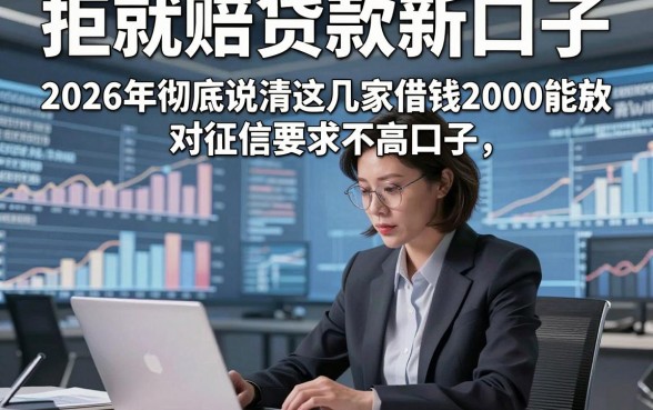 拒就赔贷款新口子，2026年彻底说清这几家借钱2000能放款对征信要求不高口子