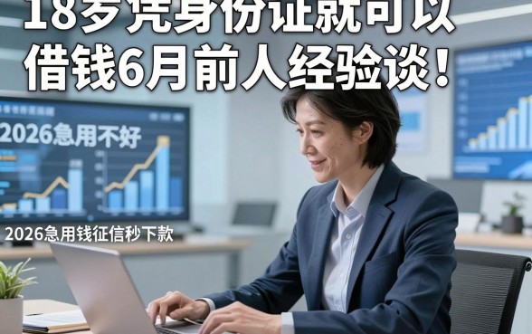 18岁凭身份证就可以借钱6月前人经验谈！本文阐释5个2026急用钱征信不好秒下款
