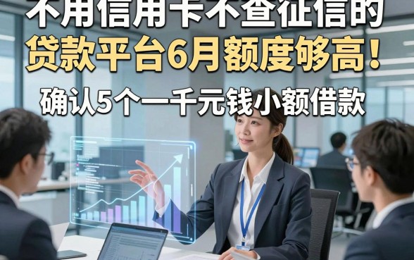 不用信用卡不查征信的贷款平台6月额度够高！确认5个一千元钱小额借款