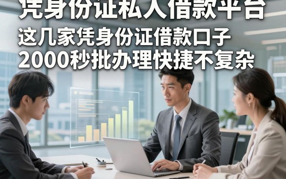 凭身份证私人借款平台，这几家凭身份证借款口子2000秒批办理快捷不复杂