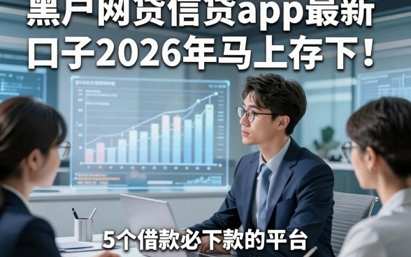 黑户网贷信贷app最新口子2026年马上存下！介绍5个借款必下款的平台