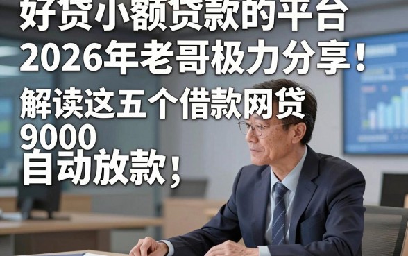 好贷小额贷款的平台2026年老哥极力分享！解读这五个借款网贷9000自动放款app