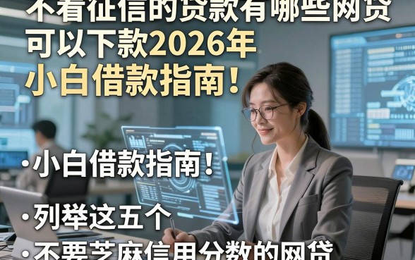 不看征信的贷款有哪些网贷可以下款2026年小白借款指南！列举这五个不要芝麻信用分数的网贷