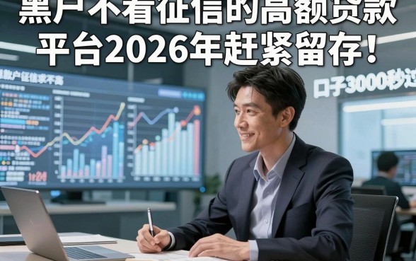 黑户不看征信的高额贷款平台2026年赶紧留存!必申五个黑户借款对征信要求不高口子3000秒过