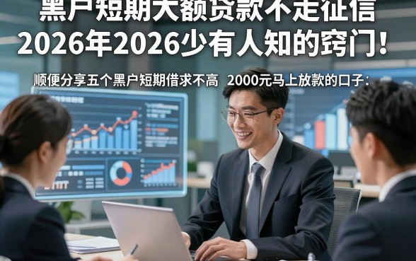 黑户短期大额贷款不走征信2026年2026少有人知的窍门！顺便分享五个黑户短期借钱对征信要求不高2000元马上放款的口子